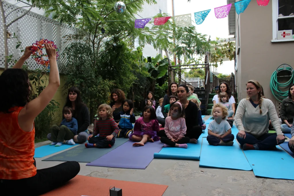 yoga class with preschool